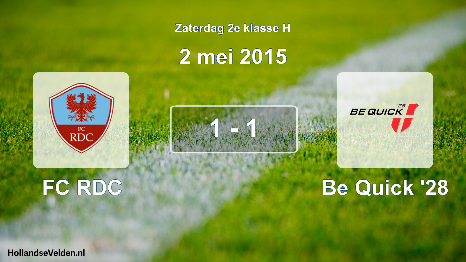 Total number of matches played: FC RDC - Be Quick '28 1 - 1 (2 May 2015)