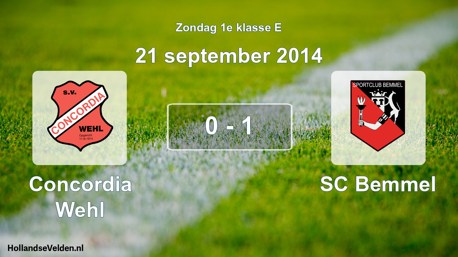Total number of matches played: Concordia Wehl - SC Bemmel 0 - 1 (21 September 2014)