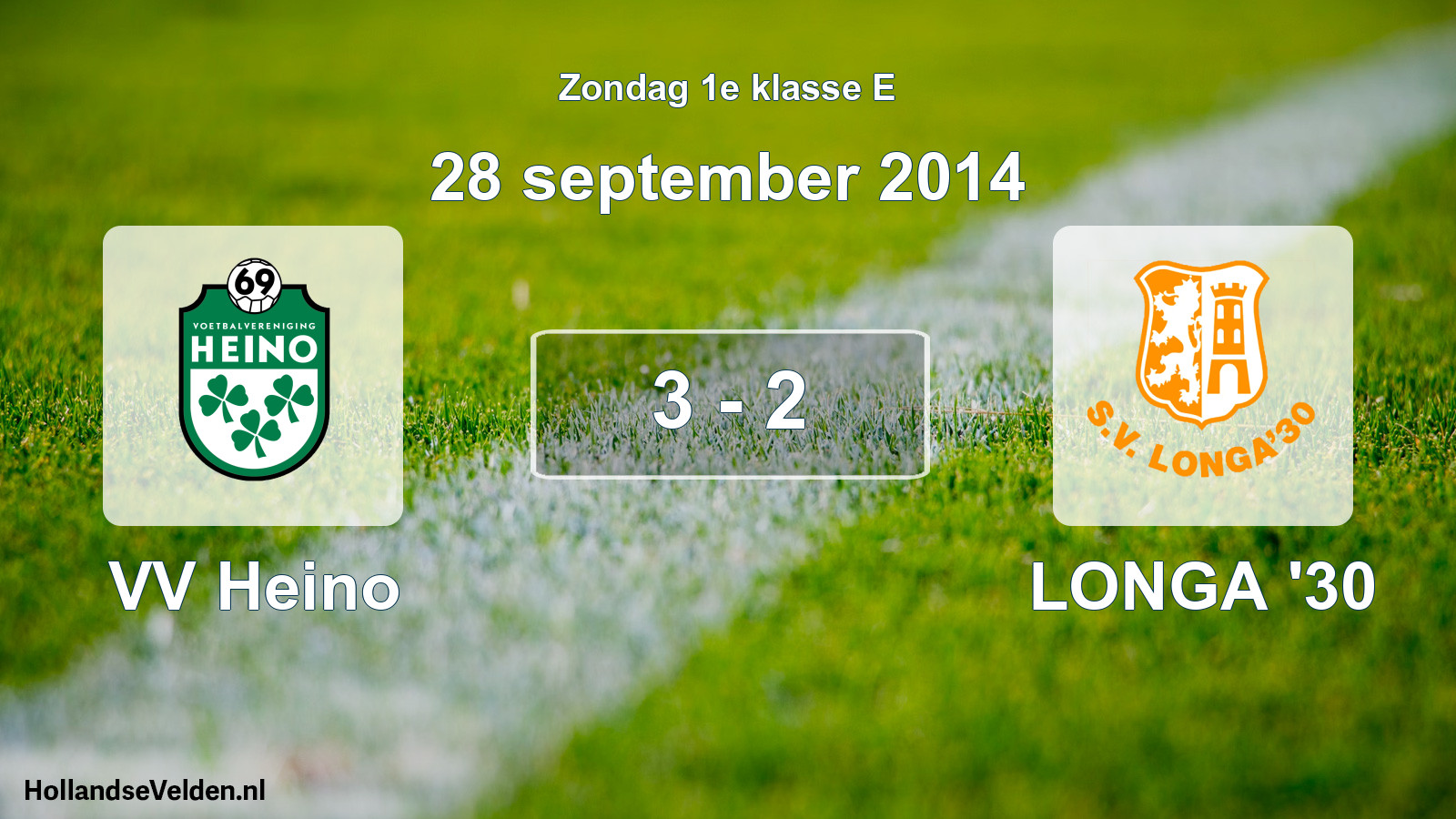 Total number of matches played: VV Heino - LONGA '30 3 - 2 (28 September 2014)