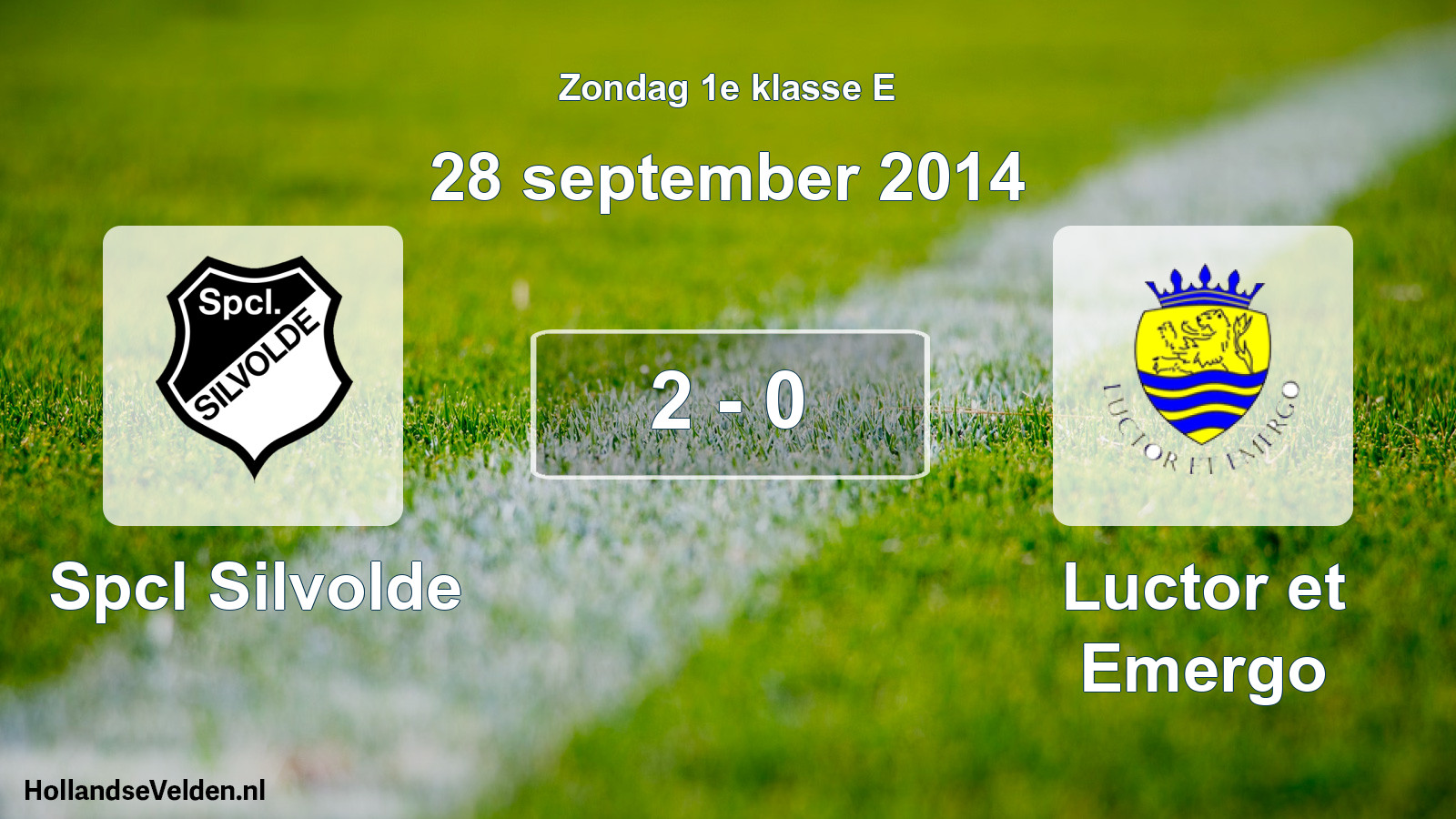 Total number of matches played: Spcl Silvolde - Luctor et Emergo 2 - 0 (28 September 2014)