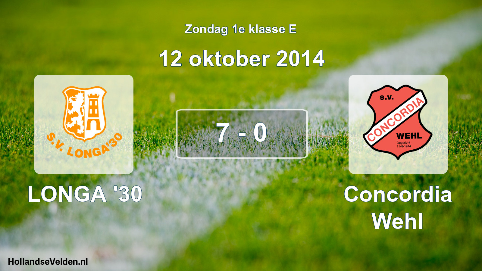 Total number of matches played: LONGA '30 - Concordia Wehl 7 - 0 (12 October 2014)