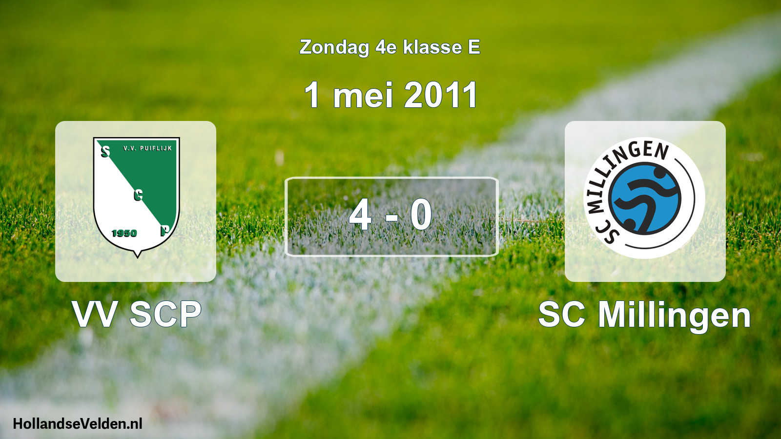 Total number of matches played: VV SCP - SC Millingen 4 - 0 (1 May 2011)