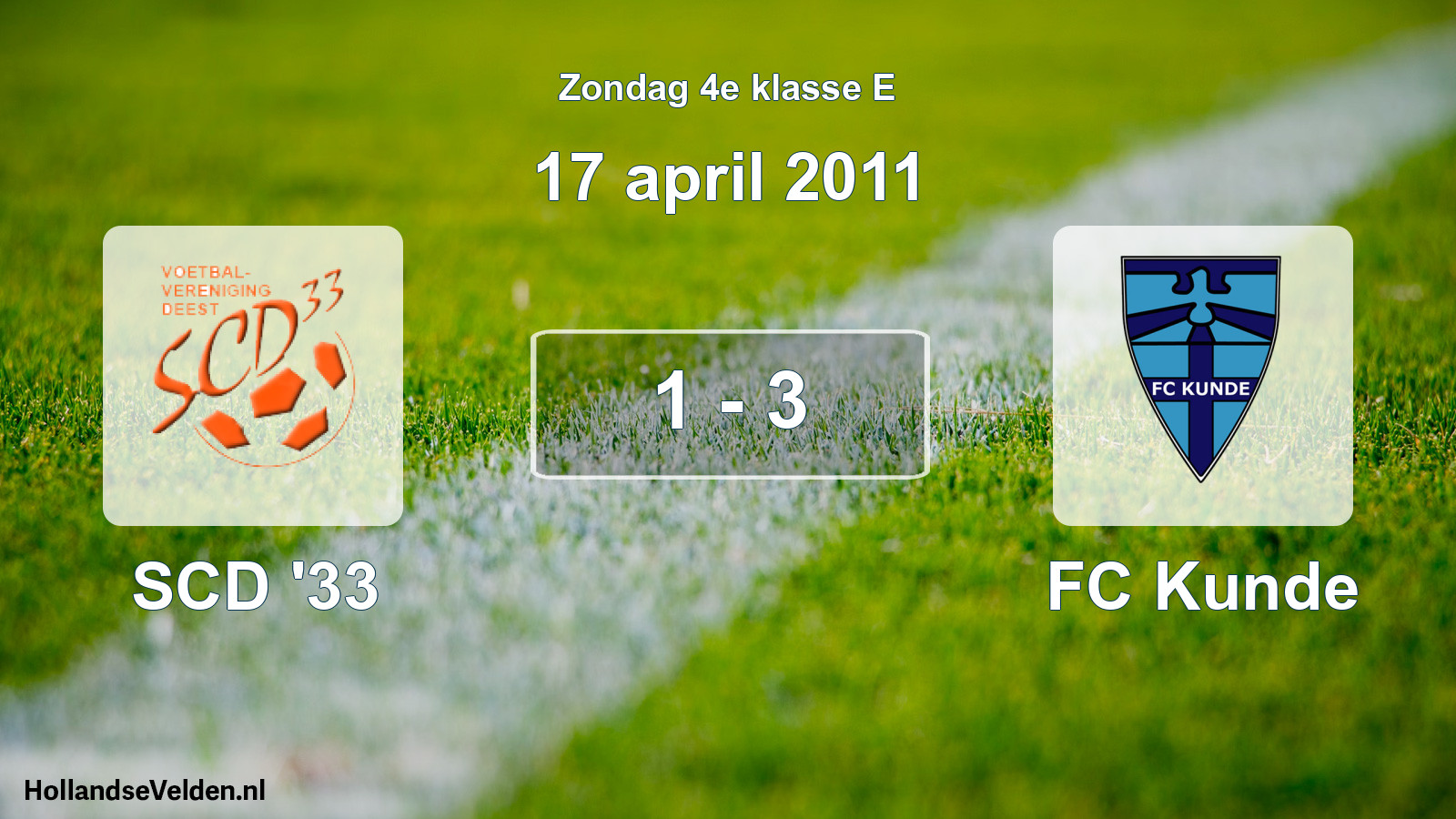 Total number of matches played: SCD '33 - FC Kunde 1 - 3 (17 April 2011)