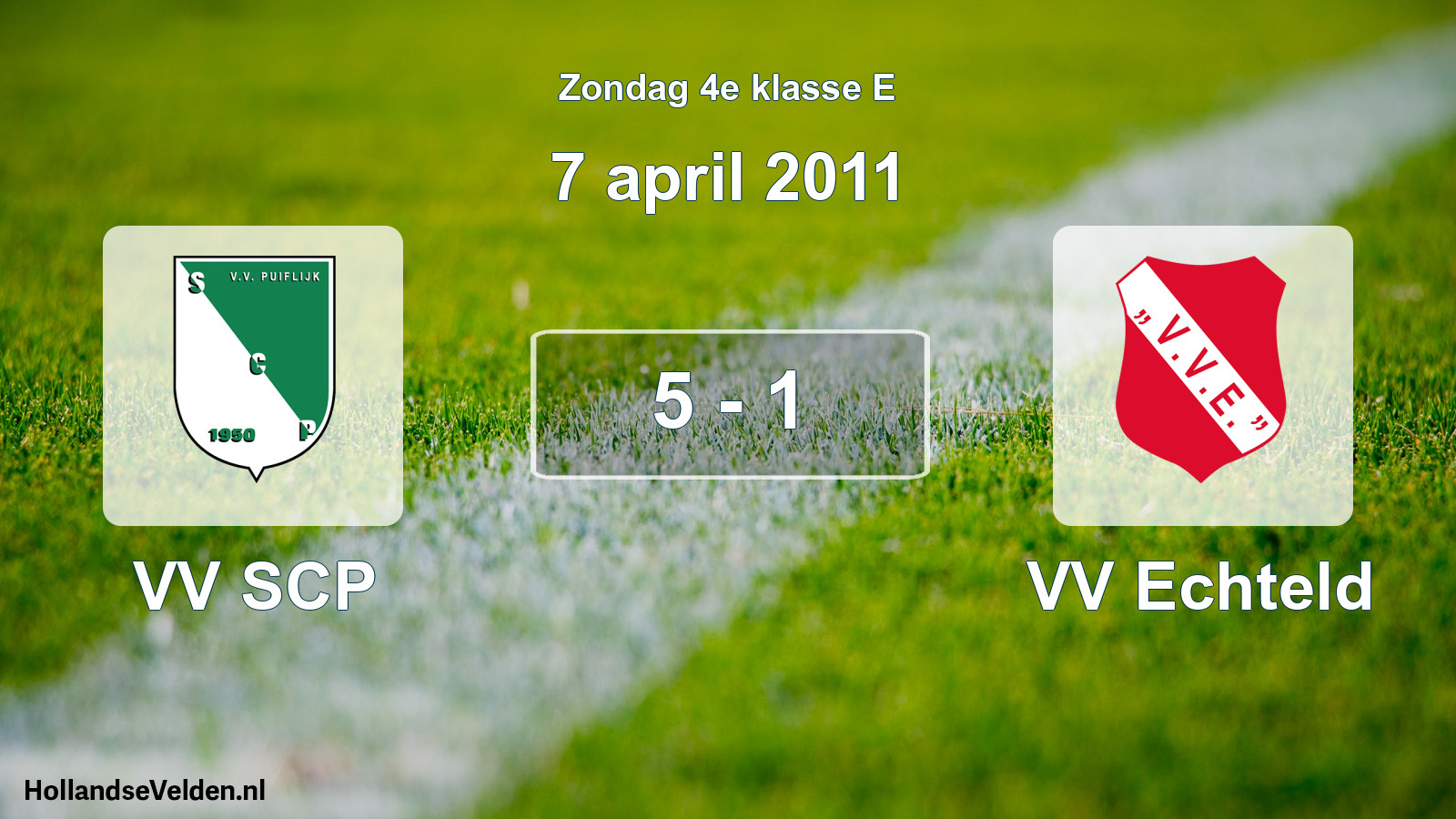 Total number of matches played: VV SCP - VV Echteld 5 - 1 (7 April 2011)