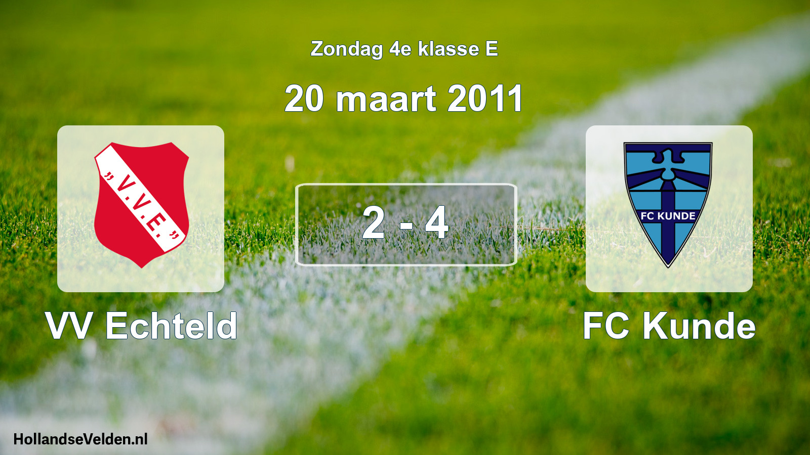 Total number of matches played: VV Echteld - FC Kunde 2 - 4 (20 March 2011)