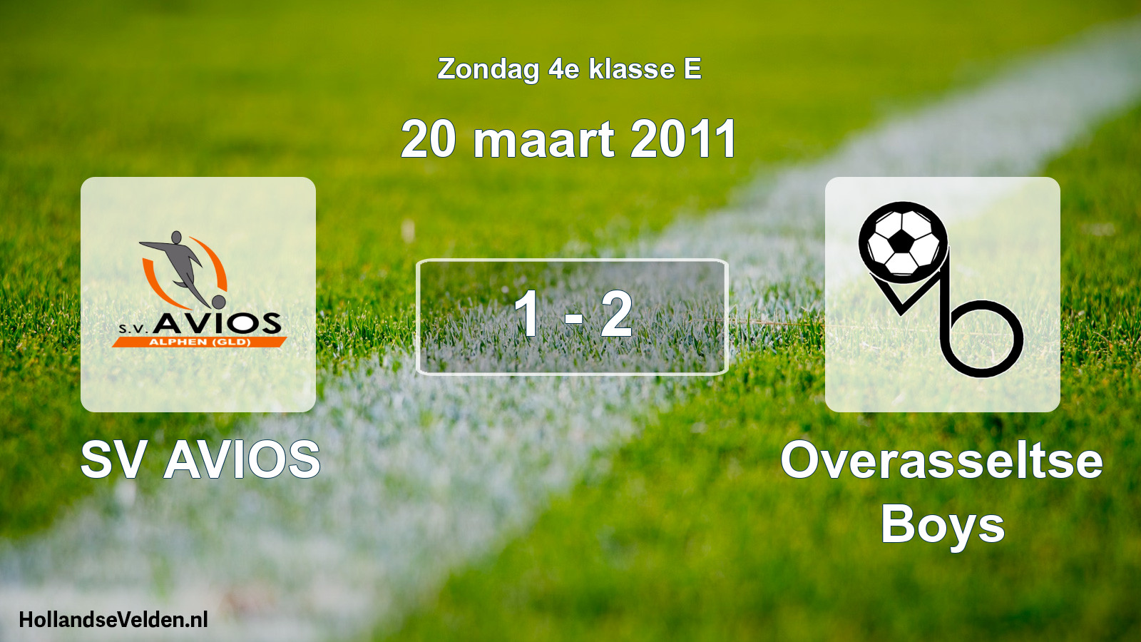Total number of matches played: SV AVIOS - Overasseltse Boys 1 - 2 (20 March 2011)