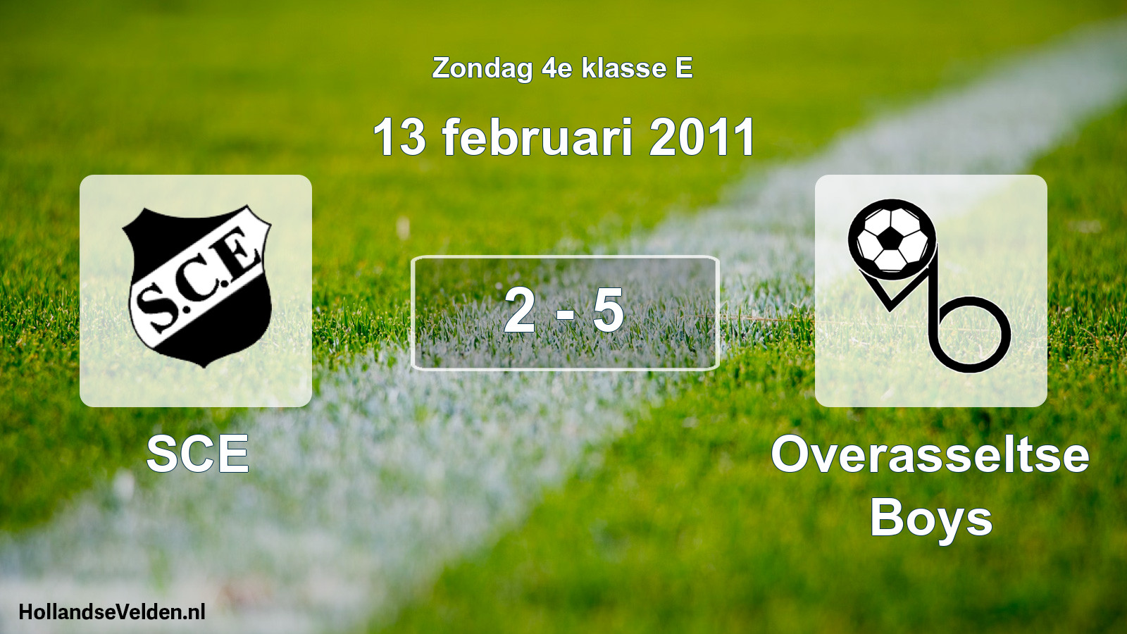 Total number of matches played: SCE - Overasseltse Boys 2 - 5 (13 February 2011)