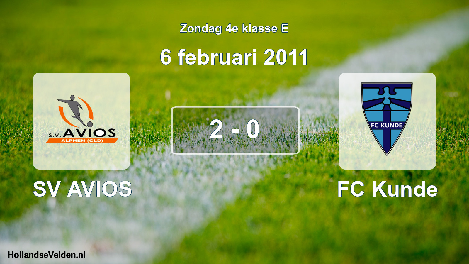 Total number of matches played: SV AVIOS - FC Kunde 2 - 0 (6 February 2011)