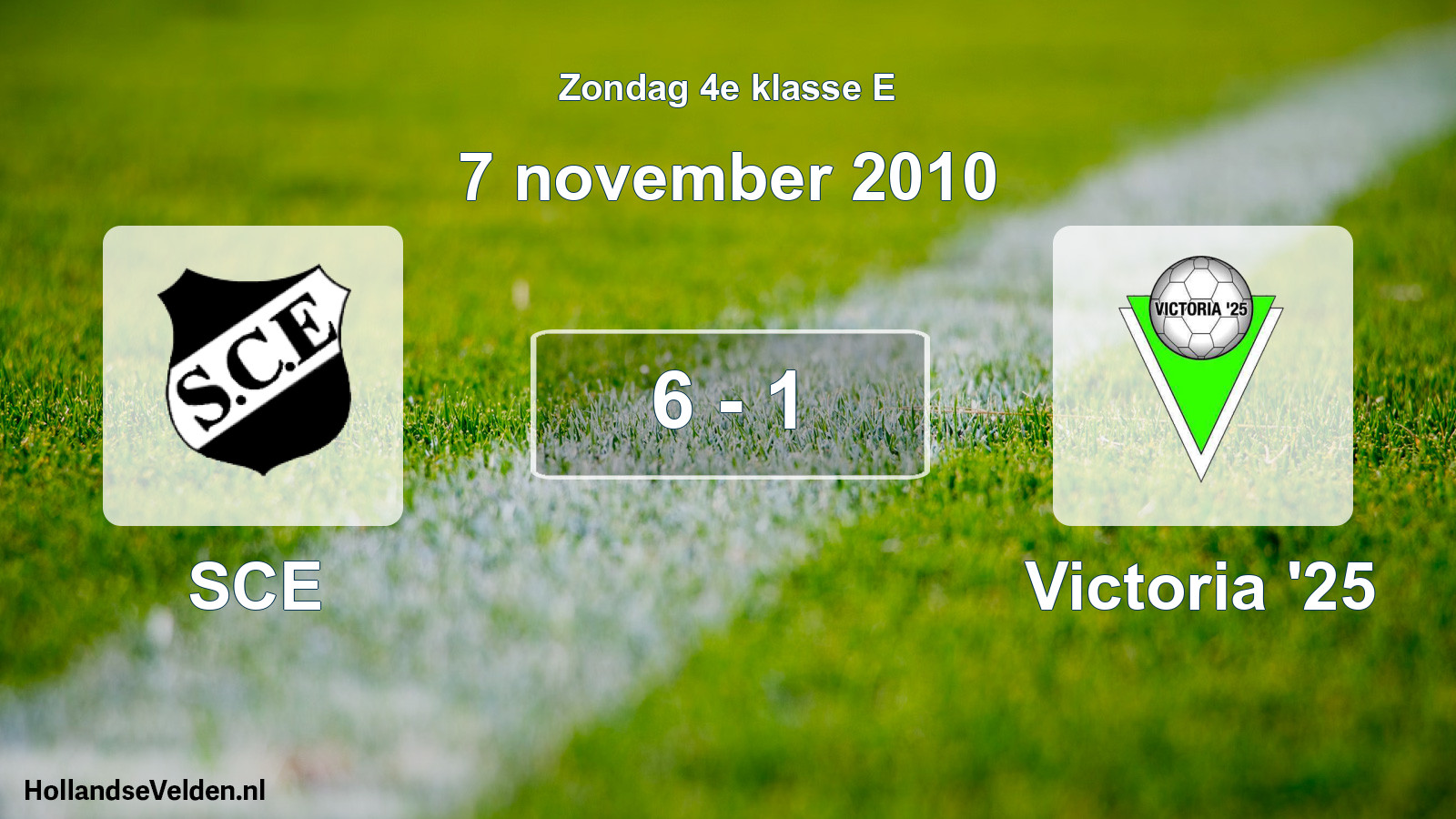 Total number of matches played: SCE - Victoria '25 6 - 1 (7 November 2010)