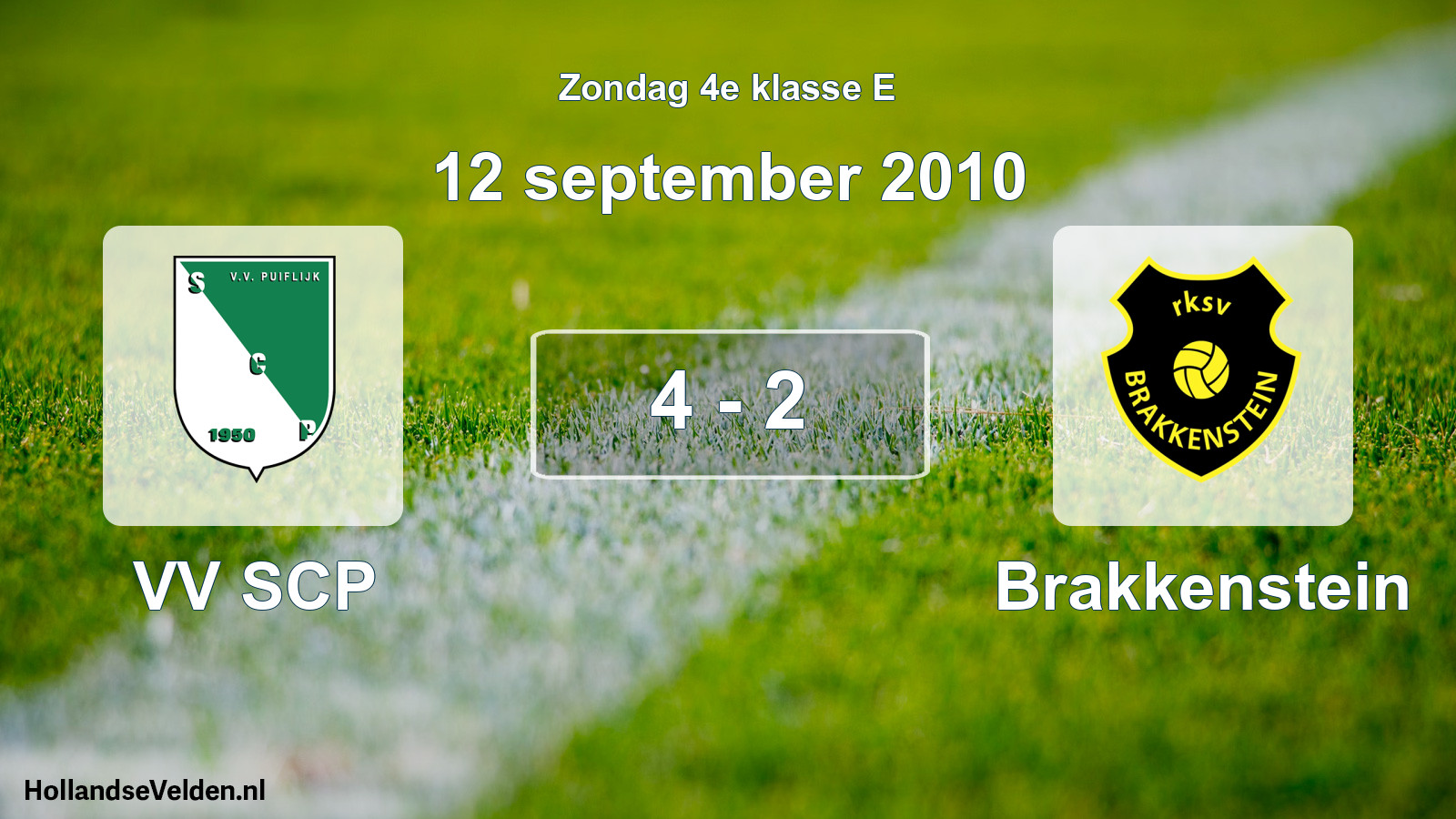 Total number of matches played: VV SCP - Brakkenstein 4 - 2 (12 September 2010)