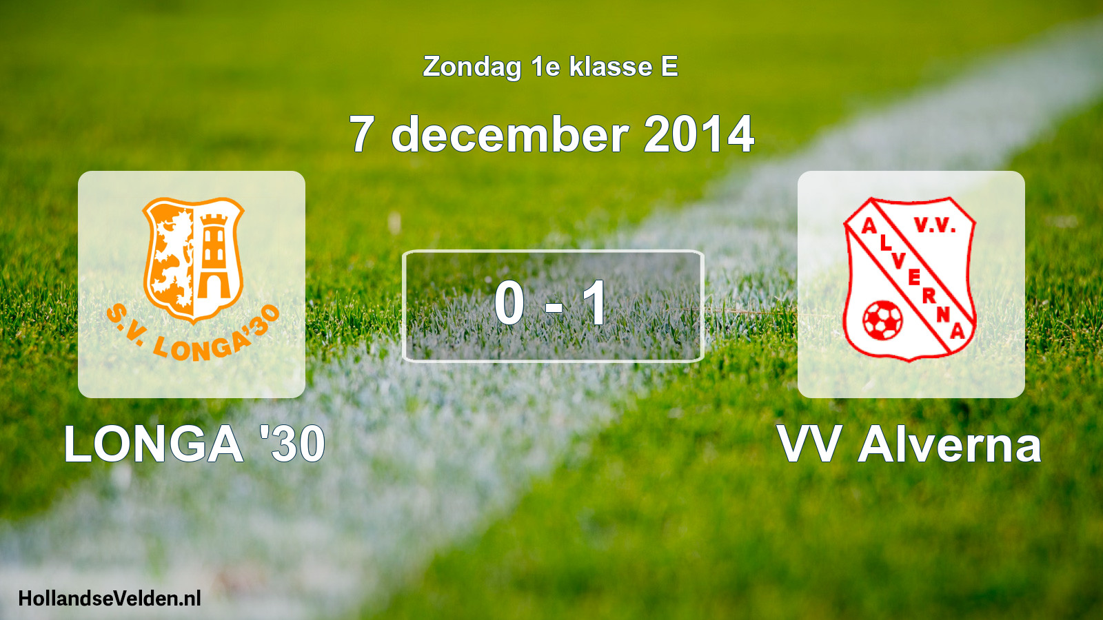 Total number of matches played: LONGA '30 - VV Alverna 0 - 1 (7 December 2014)