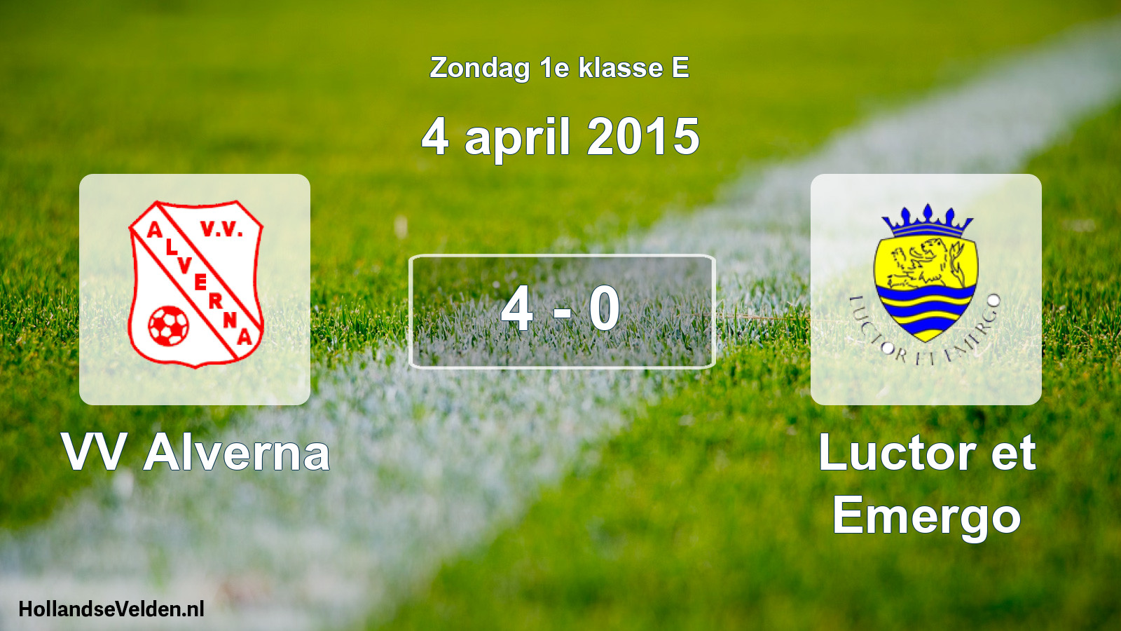 Total number of matches played: VV Alverna - Luctor et Emergo 4 - 0 (4 April 2015)