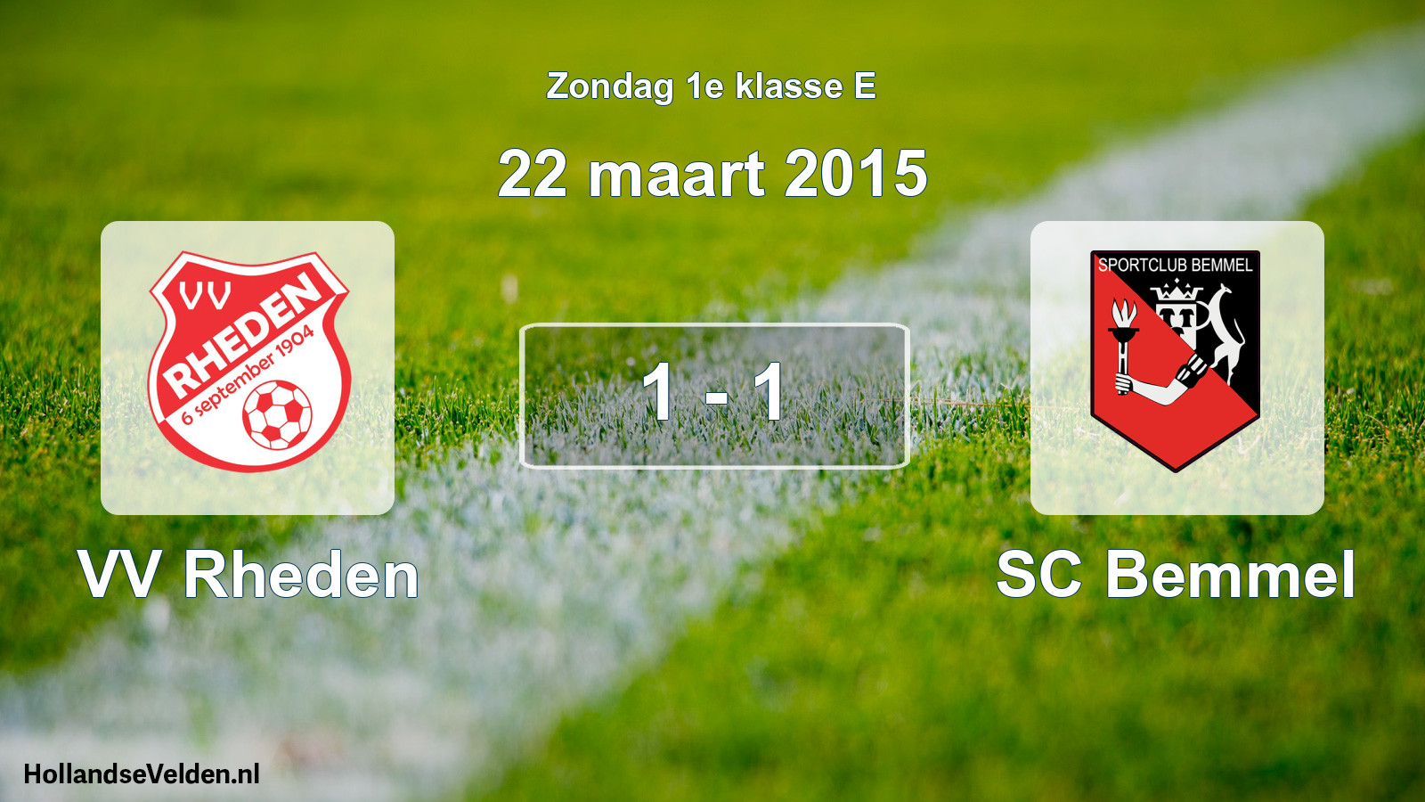 Total number of matches played: VV Rheden - SC Bemmel 1 - 1 (22 March 2015)