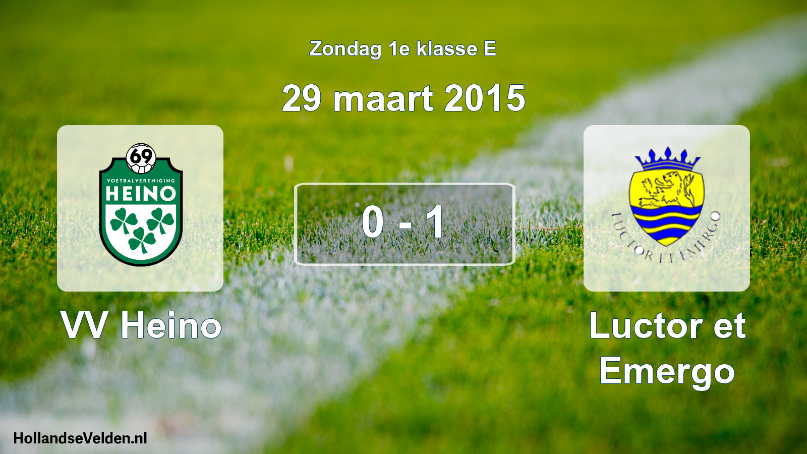 Total number of matches played: VV Heino - Luctor et Emergo 0 - 1 (29 March 2015)
