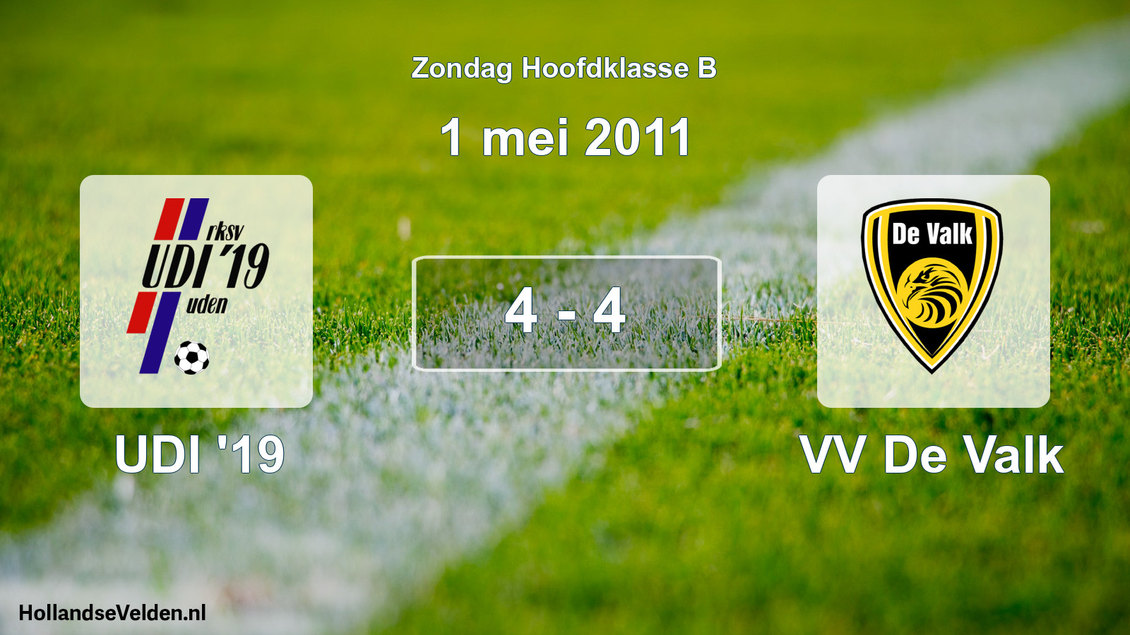 Total number of matches played: UDI '19 - VV De Valk 4 - 4 (1 May 2011)