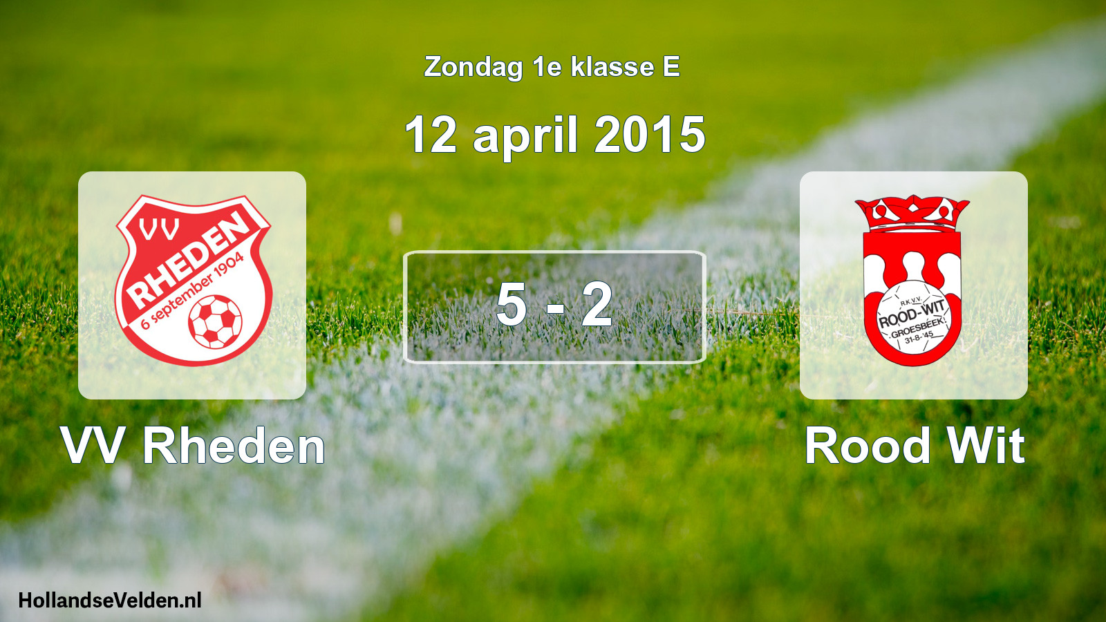 Total number of matches played: VV Rheden - Rood Wit 5 - 2 (12 April 2015)
