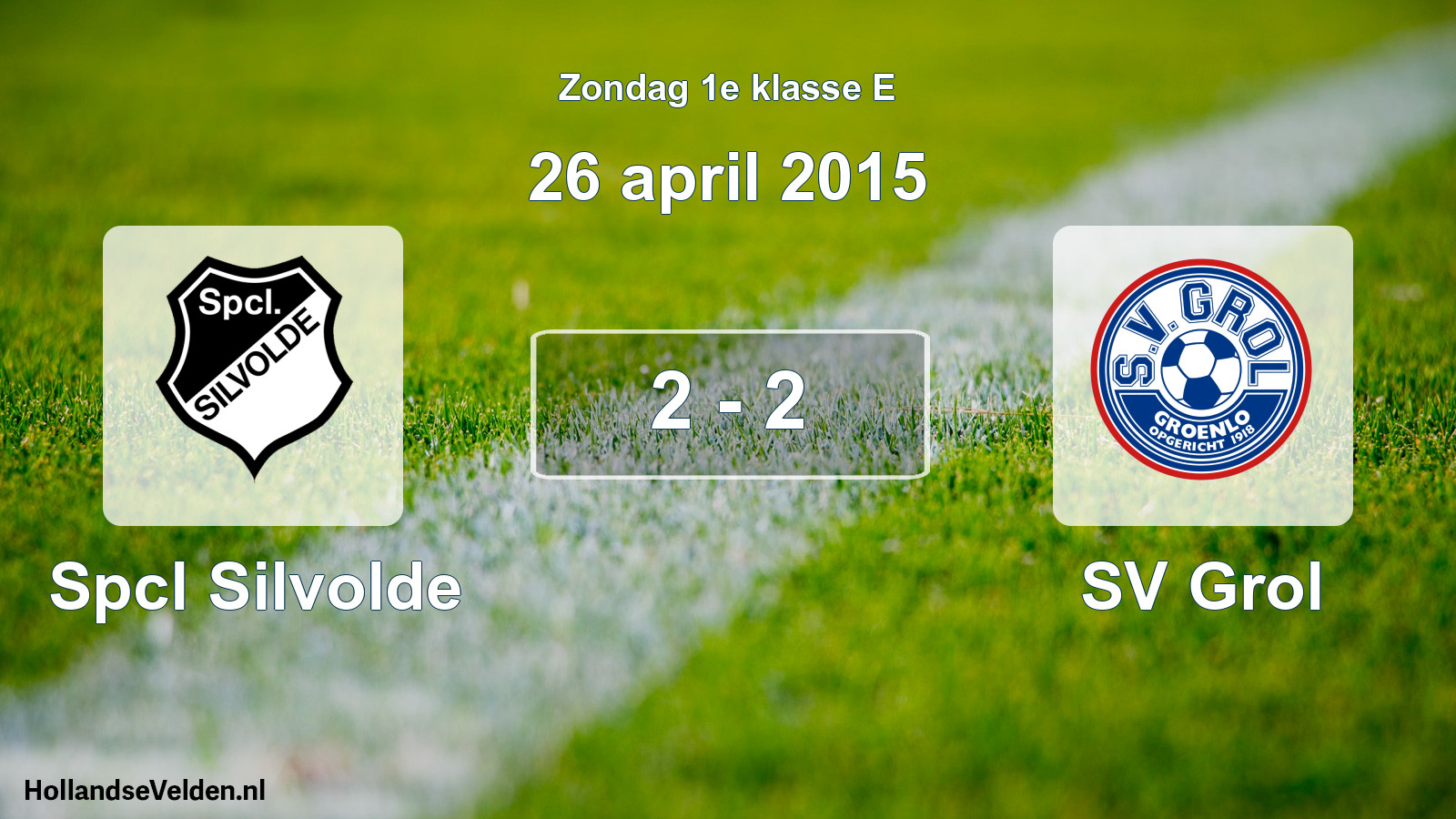 Total number of matches played: Spcl Silvolde - SV Grol 2 - 2 (26 April 2015)