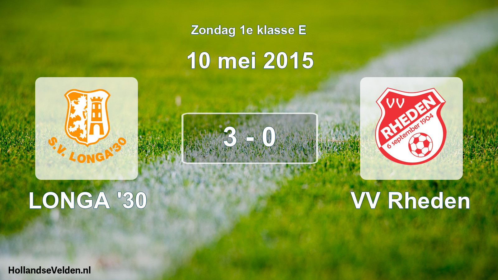 Total number of matches played: LONGA '30 - VV Rheden 3 - 0 (10 May 2015)