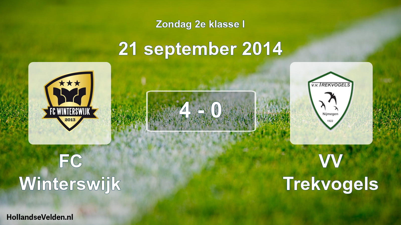 Total number of matches played: FC Winterswijk - VV Trekvogels 4 - 0 (21 September 2014)