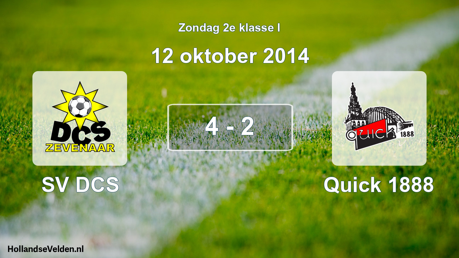 Total number of matches played: SV DCS - Quick 1888 4 - 2 (12 October 2014)