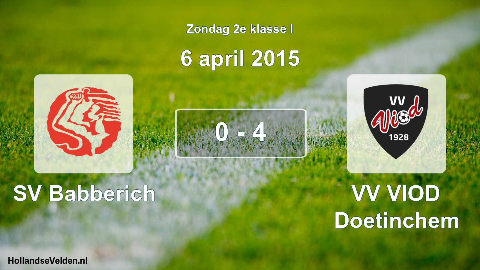 Total number of matches played: SV Babberich - VV VIOD Doetinchem 0 - 4 (6 April 2015)