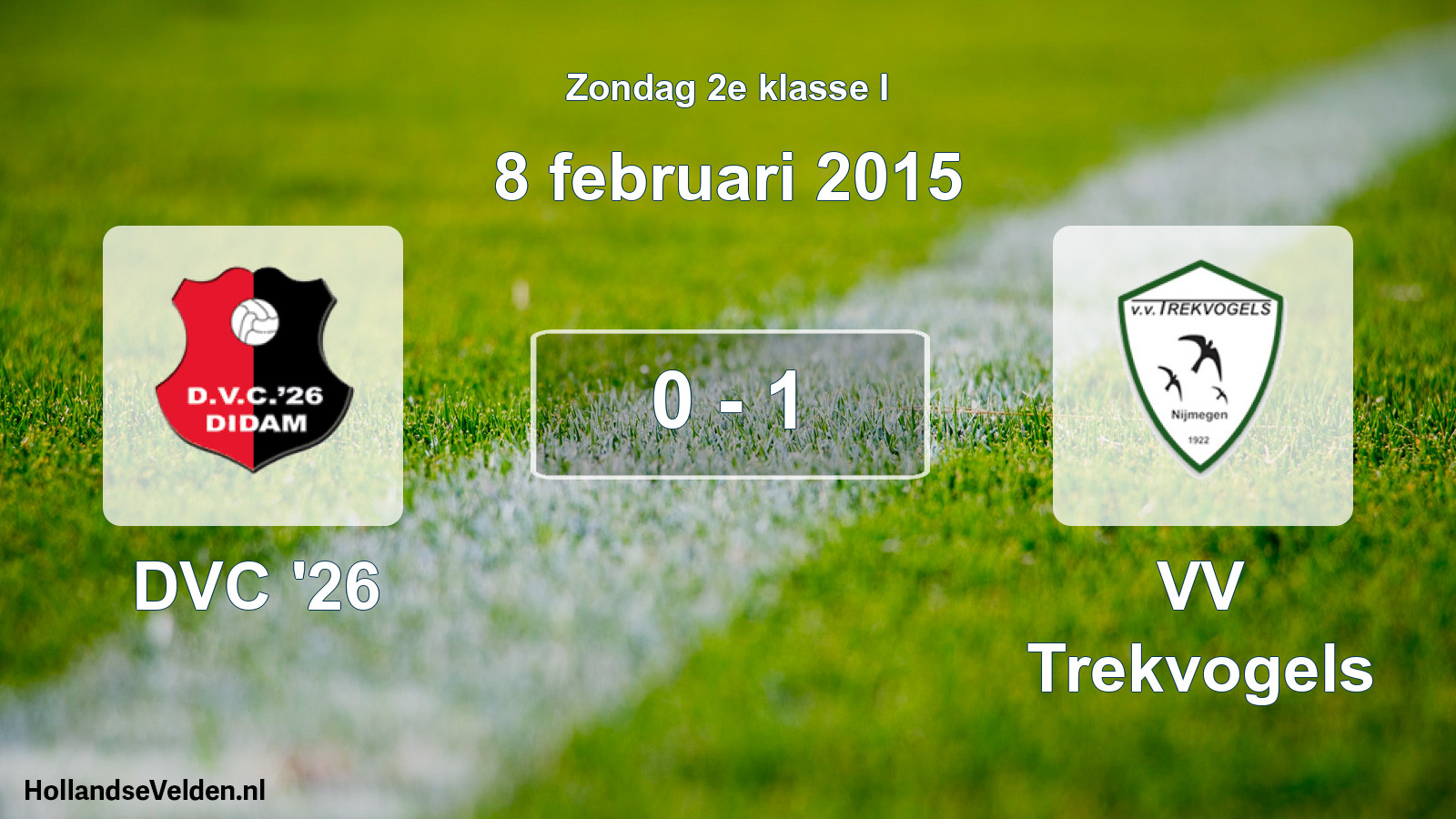 Total number of matches played: DVC '26 - VV Trekvogels 0 - 1 (8 February 2015)