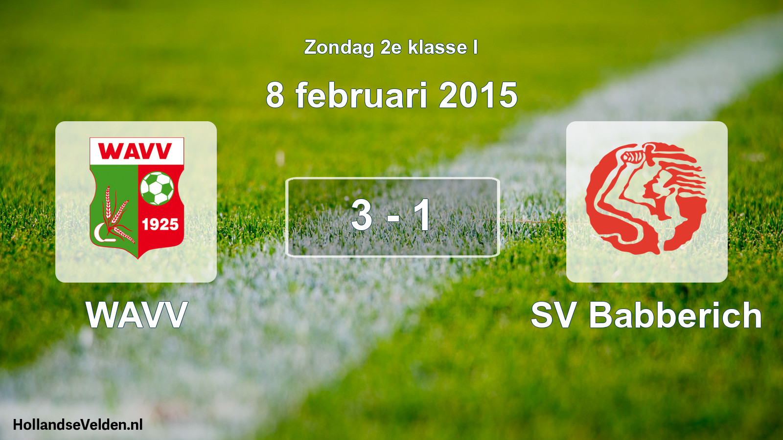 Total number of matches played: WAVV - SV Babberich 3 - 1 (8 February 2015)