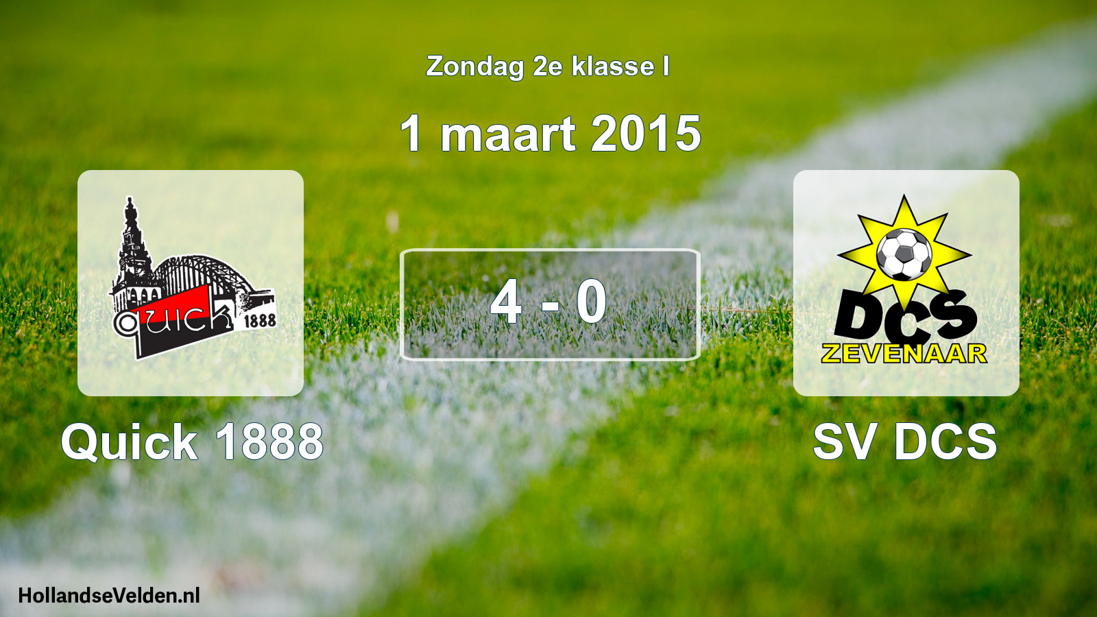 Total number of matches played: Quick 1888 - SV DCS 4 - 0 (1 March 2015)