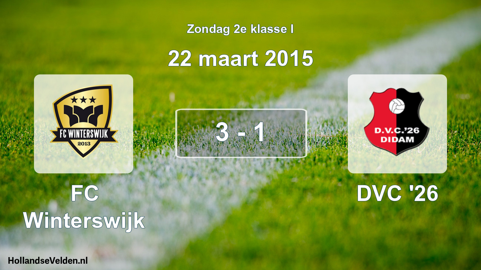 Total number of matches played: FC Winterswijk - DVC '26 3 - 1 (22 March 2015)