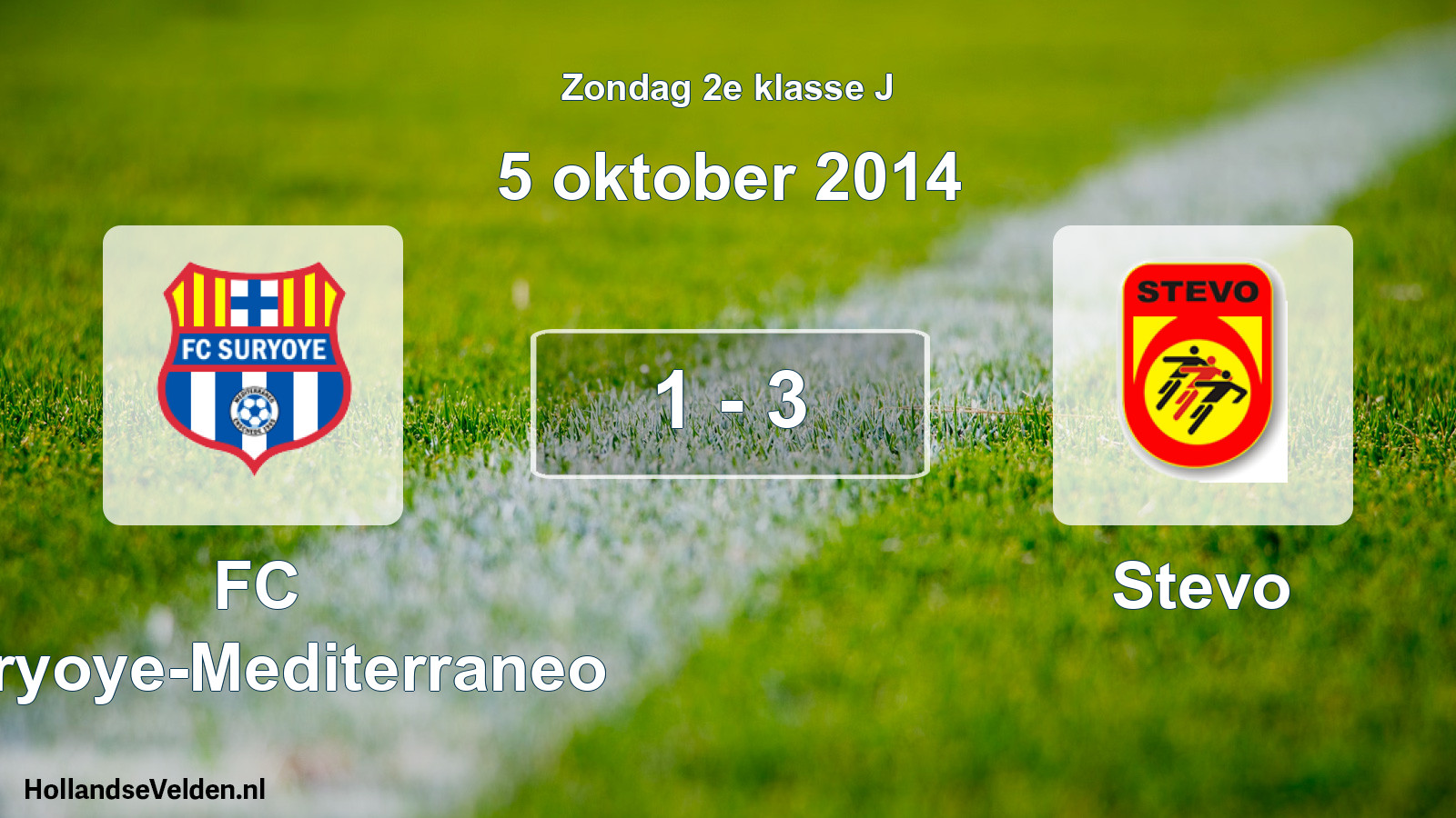Total number of matches played: FC Suryoye-Mediterraneo - Stevo 1 - 3 (5 October 2014)