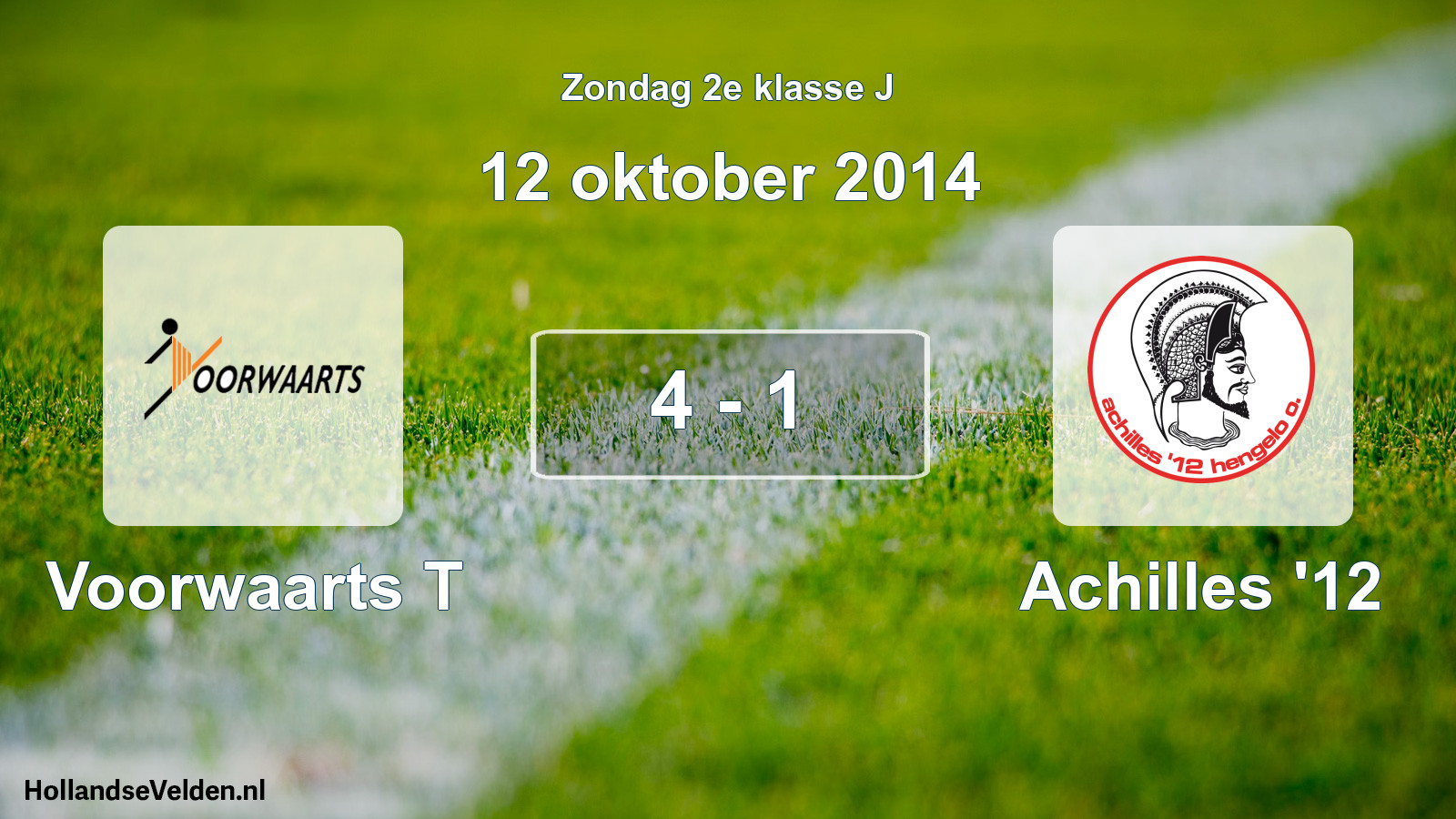 Total number of matches played: Voorwaarts T - Achilles '12 4 - 1 (12 October 2014)