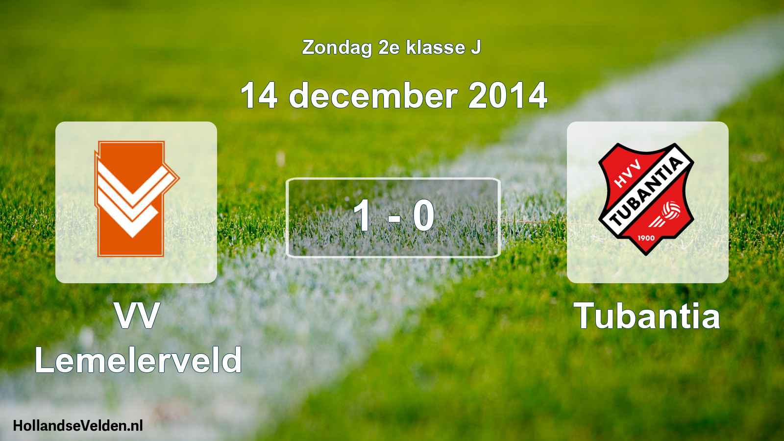 Total number of matches played: VV Lemelerveld - Tubantia 1 - 0 (14 December 2014)