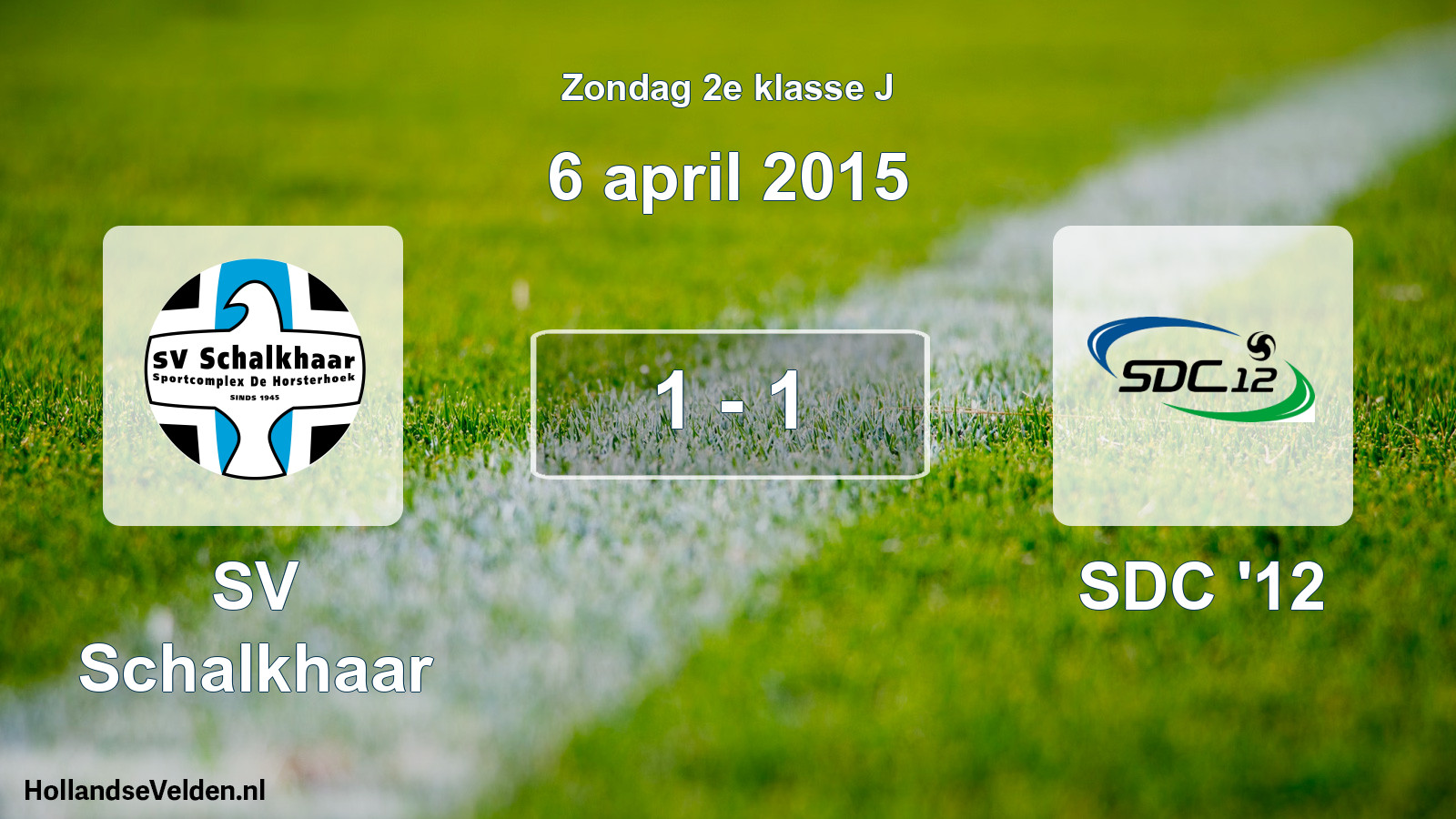 Total number of matches played: SV Schalkhaar - SDC '12 1 - 1 (6 April 2015)
