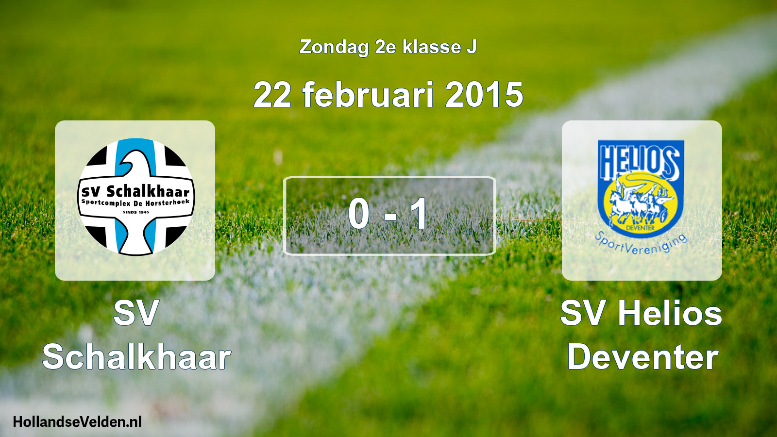 Total number of matches played: SV Schalkhaar - SV Helios Deventer 0 - 1 (22 February 2015)