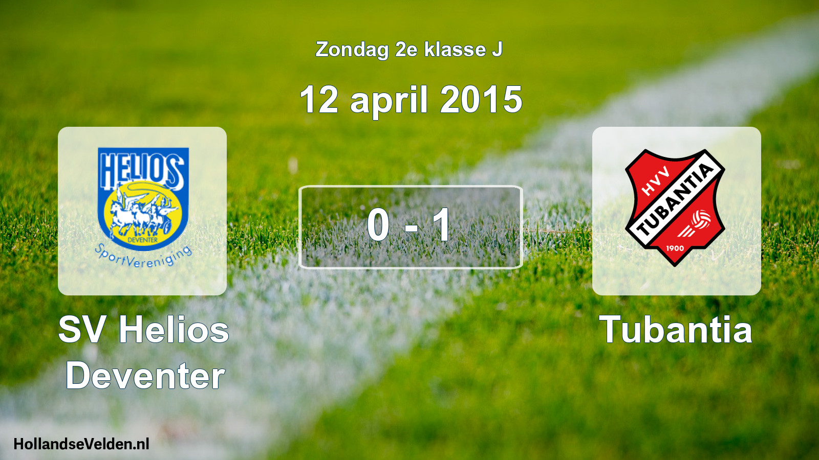 Total number of matches played: SV Helios Deventer - Tubantia 0 - 1 (12 April 2015)