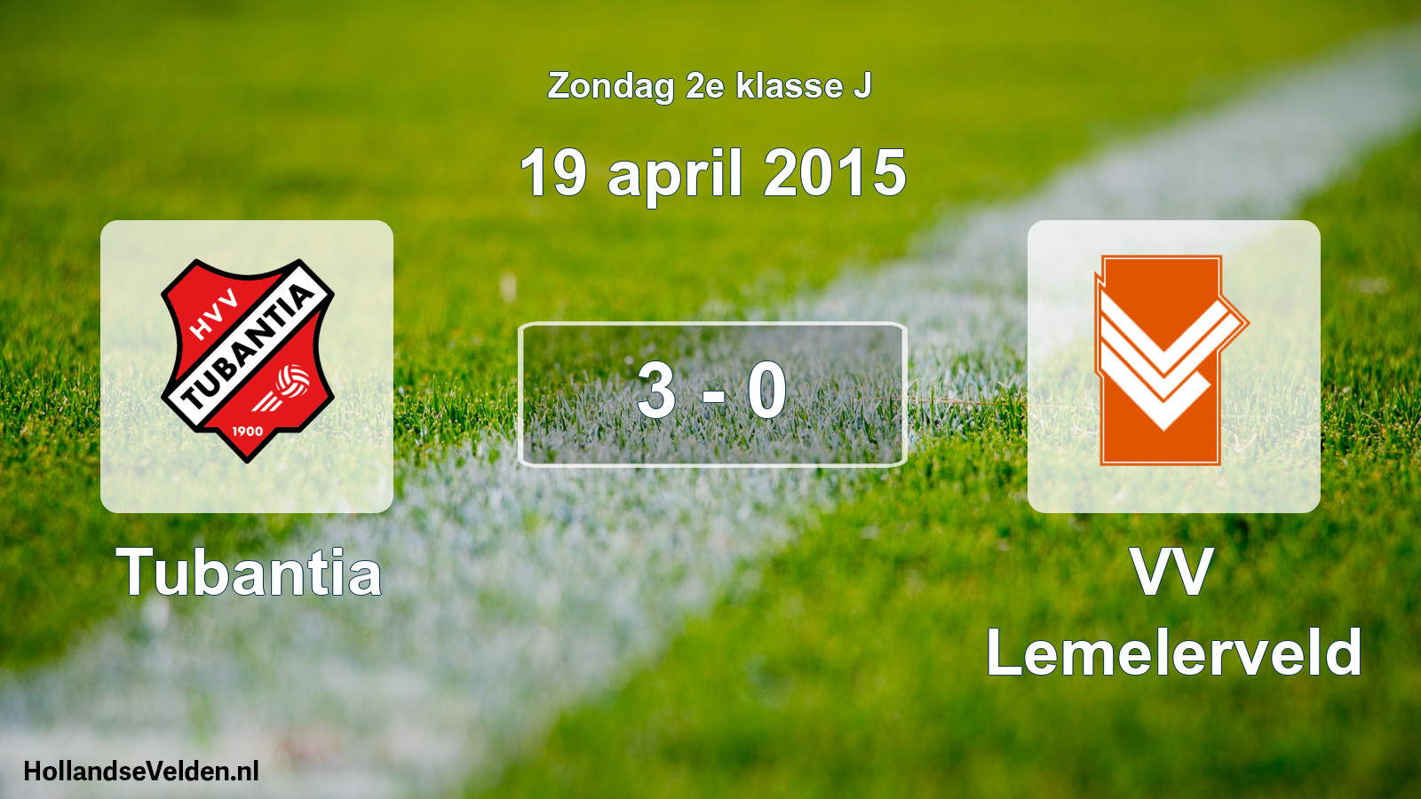 Total number of matches played: Tubantia - VV Lemelerveld 3 - 0 (19 April 2015)
