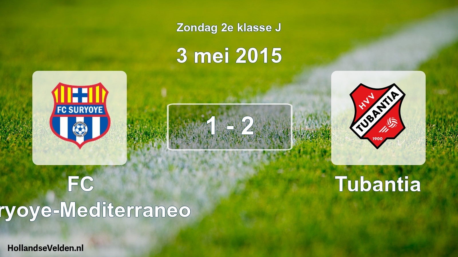 Total number of matches played: FC Suryoye-Mediterraneo - Tubantia 1 - 2 (3 May 2015)