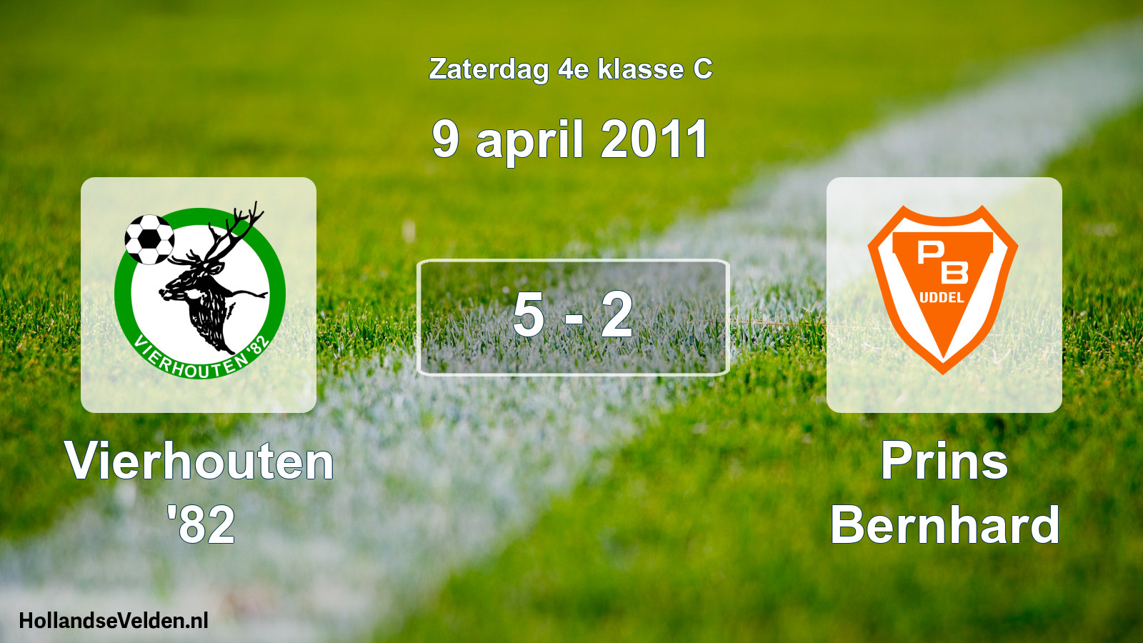 Total number of matches played: Vierhouten '82 - Prins Bernhard 5 - 2 (9 April 2011)