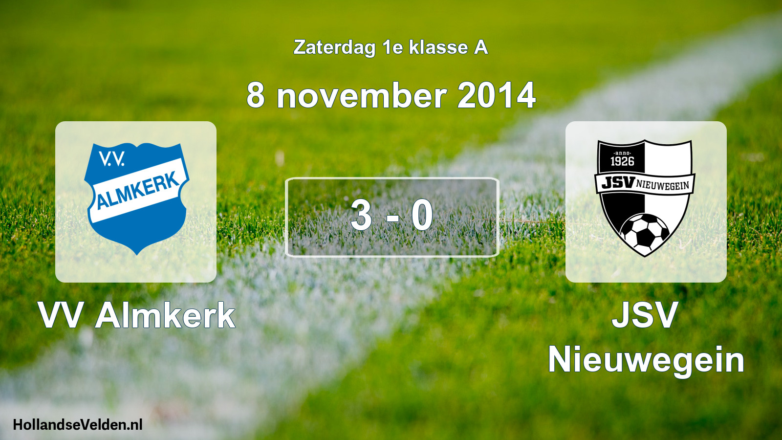 Total number of matches played: VV Almkerk - JSV Nieuwegein 3 - 0 (8 November 2014)