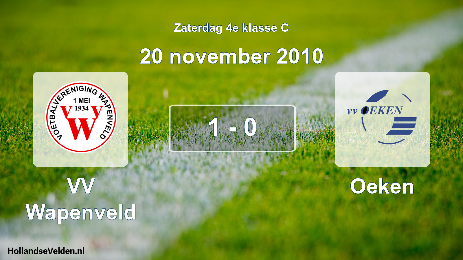 Total number of matches played: VV Wapenveld - Oeken 1 - 0 (20 November 2010)