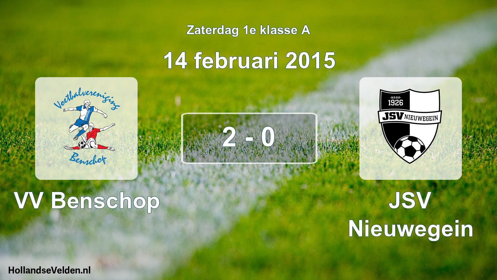 Total number of matches played: VV Benschop - JSV Nieuwegein 2 - 0 (14 February 2015)