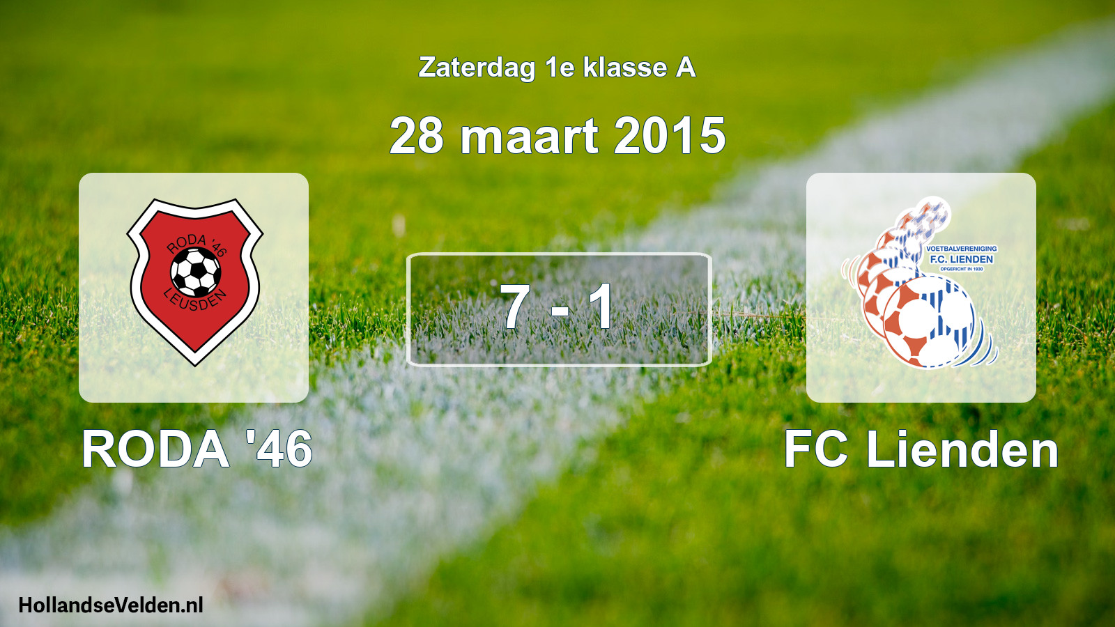 Total number of matches played: RODA '46 - FC Lienden 7 - 1 (28 March 2015)