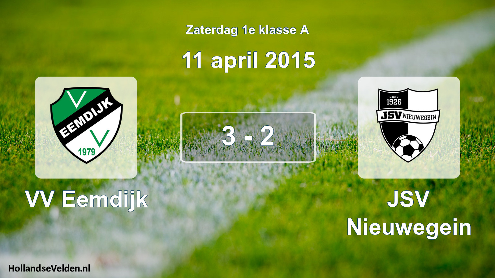 Total number of matches played: VV Eemdijk - JSV Nieuwegein 3 - 2 (11 April 2015)