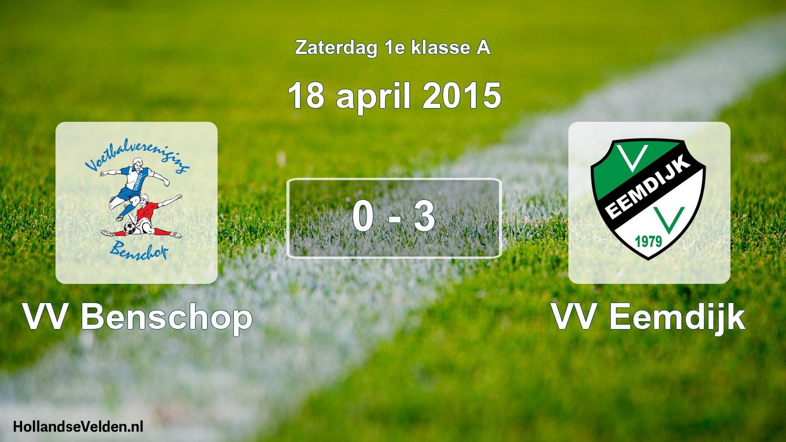 Total number of matches played: VV Benschop - VV Eemdijk 0 - 3 (18 April 2015)