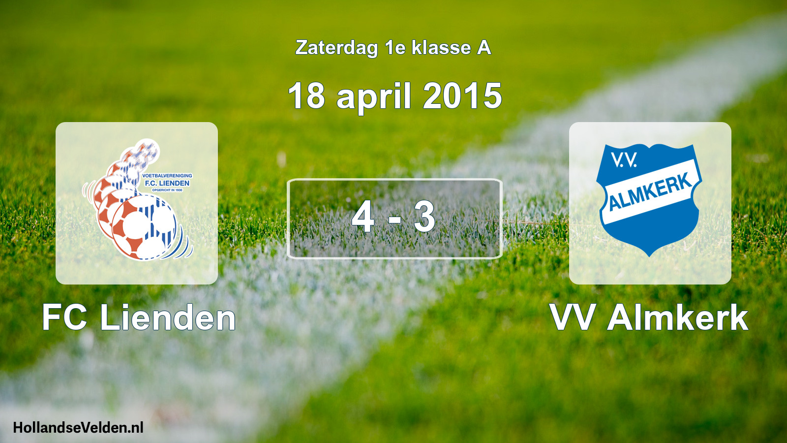 Total number of matches played: FC Lienden - VV Almkerk 4 - 3 (18 April 2015)