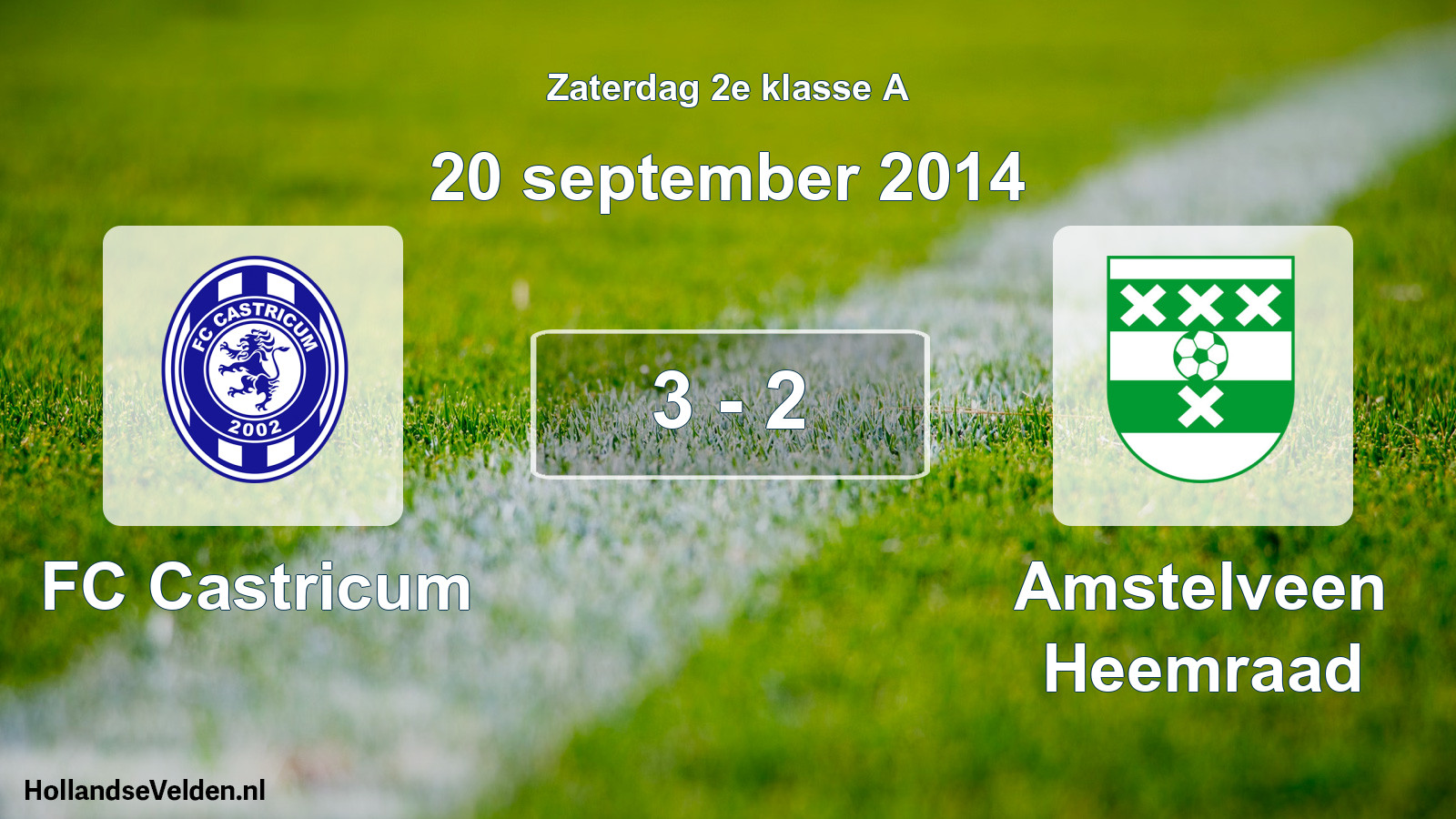 Total number of matches played: FC Castricum - Amstelveen Heemraad 3 - 2 (20 September 2014)