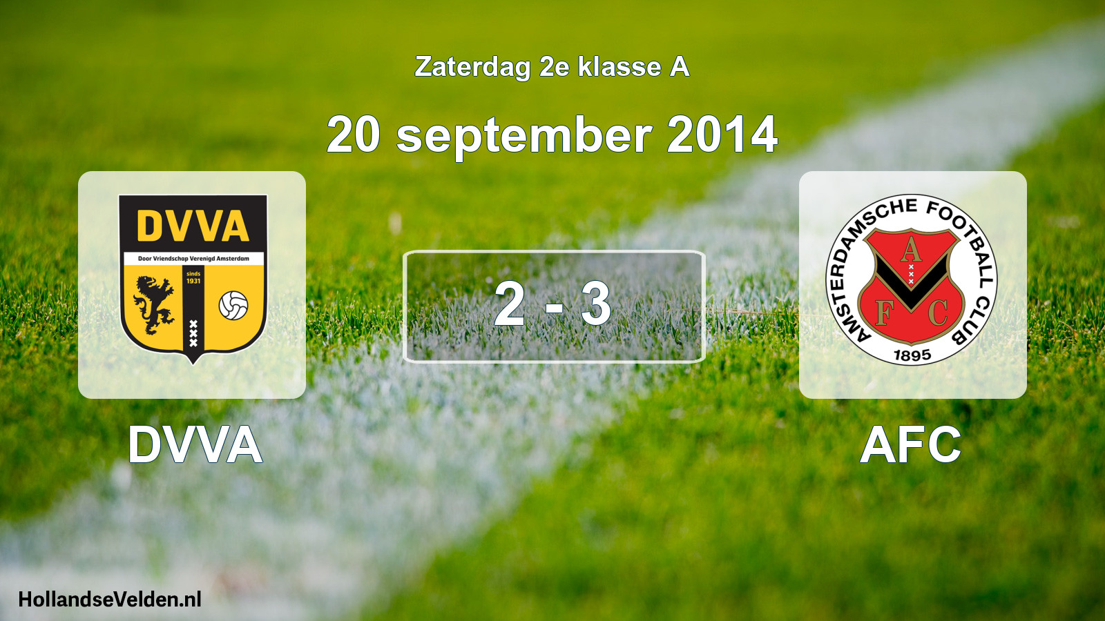 Total number of matches played: DVVA - AFC 2 - 3 (20 September 2014)