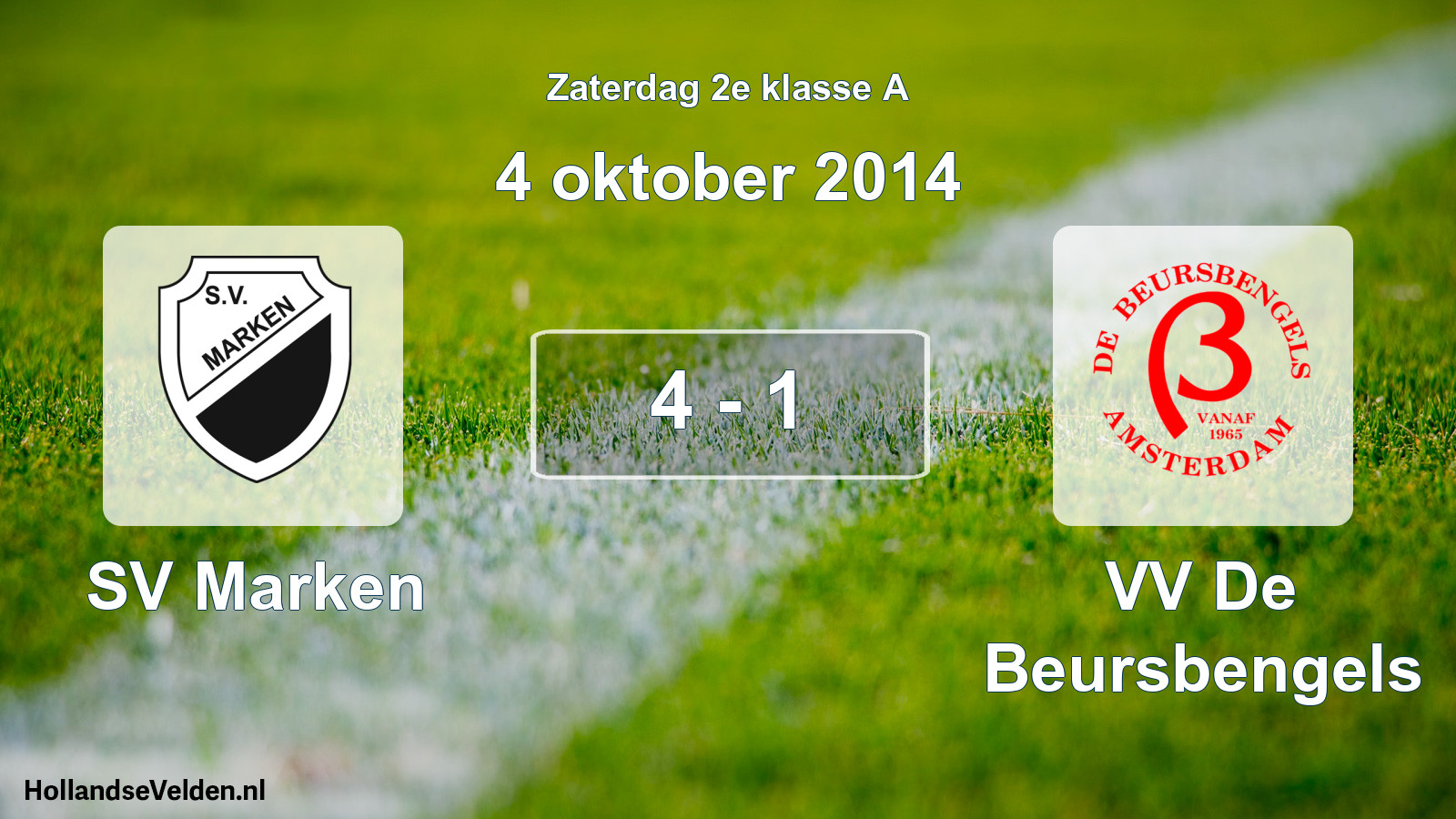Total number of matches played: SV Marken - VV De Beursbengels 4 - 1 (4 October 2014)