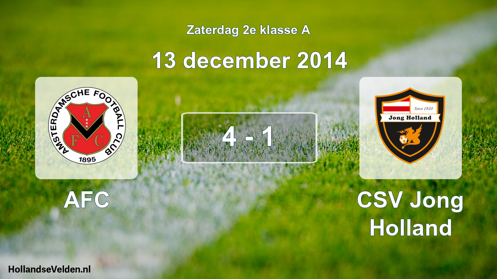Total number of matches played: AFC - CSV Jong Holland 4 - 1 (13 December 2014)