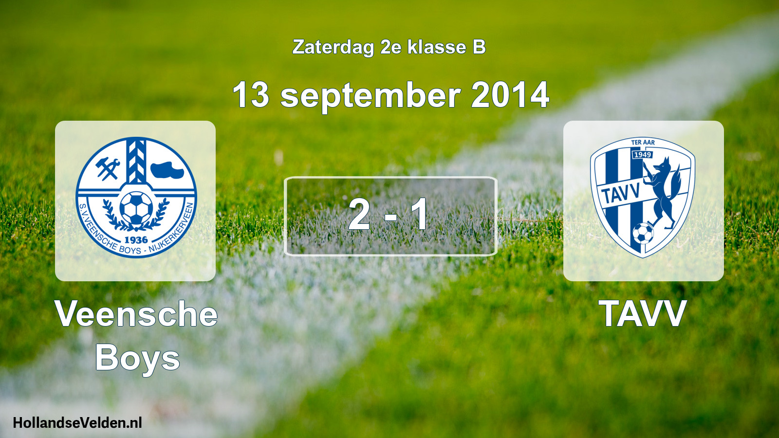 Total number of matches played: Veensche Boys - TAVV 2 - 1 (13 September 2014)